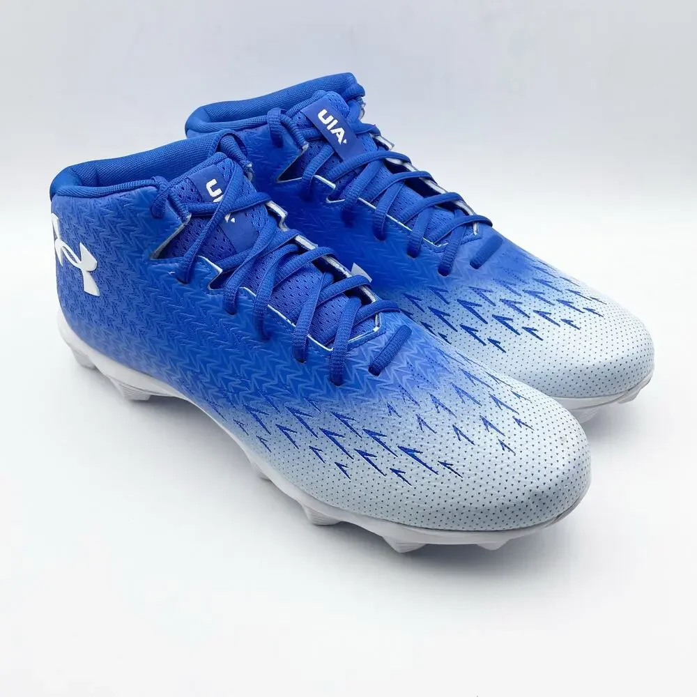 Under Armour Mens Spotlight Fran RM 4.0 Football Cleats US 8.5 White Blue EUC